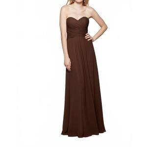 NEW MILANO FORMALS serenity drape strapless gown in truffle